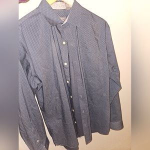 Van Huesen Originals Classit first button down blue patterned shirt for men M